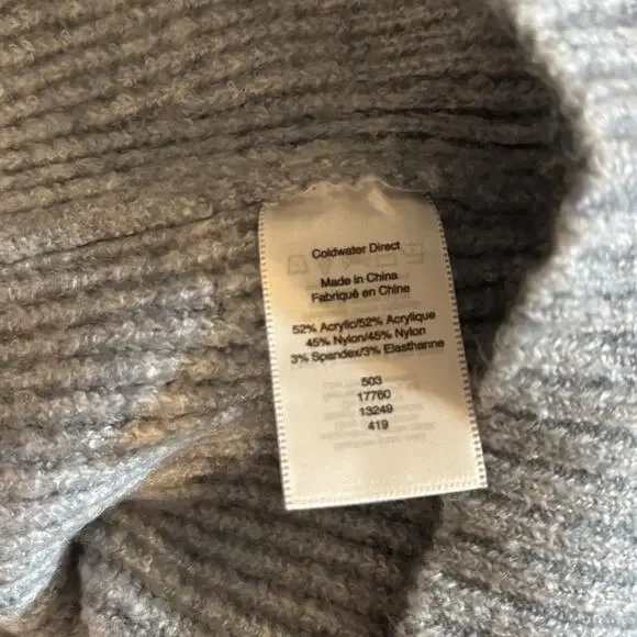 NWT Coldwater Creek Sweater Gray Blue XL Women's long sleeve ribbed Pullover - Picture 9 of 9